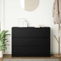 Dressoir 100x35x76 cm spaanplaat zwart eikenkleurig - thumbnail