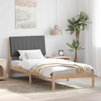 Bedframe met hoofdeinde Bruin 90 x 200 cm Stof - thumbnail