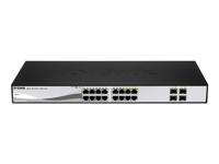 D-Link DGS-1210-16 16-poorts Smart Gigabit Switch (12 x 10/100/1000 Mbit/s TP (RJ-45) poorten en 4x Mini GBIC (SFP) slots) - thumbnail
