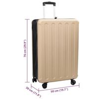 VidaXL Koffer met slot champagne 50 x 30 x 76 cm abs kunststof - thumbnail