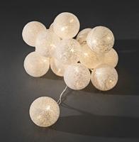 LED cotton balls lichtsnoer wit 6cm - thumbnail