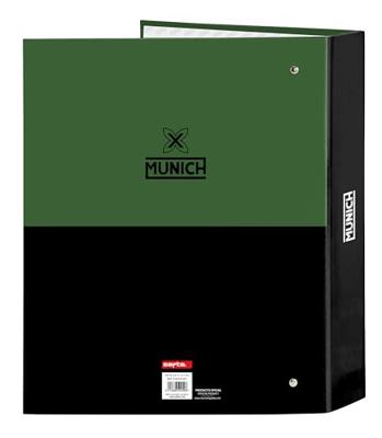 Ringmap Munich Caviar Groen Zwart A4 27 x 33 x 6 cm