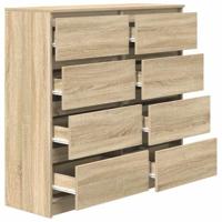 Dressoir 100x35x99 cm bewerkt hout sonoma eikenkleurig - thumbnail