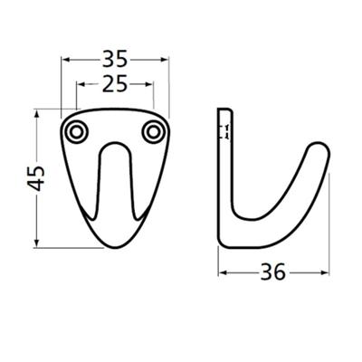 Handdoekhaak zwart