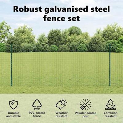 VidaXL Hek met paal groen 1 x 25 m staal en pvc