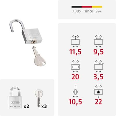 ABUS Hangslot 64Ti/20 Twins C - 64TI/20 TWINS C - 64TI/20 TWINS C ABUS Hangslot 64Ti/20 Twins C - 64TI/20 TWINS C - 64TI/20 TWINS C