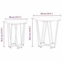 Bijzettafelset 2 pcs Artisan Eiken en Zwart 50 x 50 x 50.5 cm - thumbnail