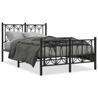 Bedframe met hoofd- en voeteneinde metaal zwart 120x190 cm - thumbnail