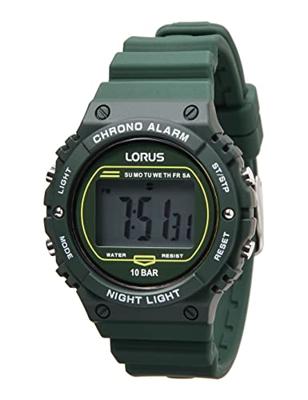 Lorus R2309PX9 Horloge Digitaal staal-siliconen groen 40 mm