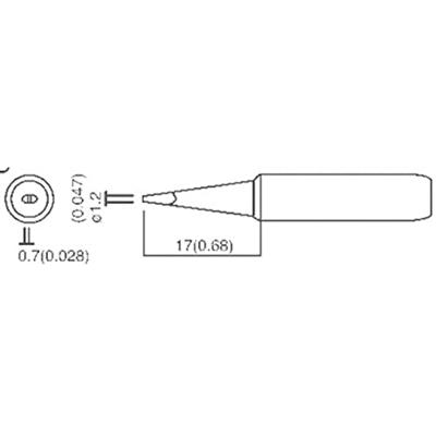 TOOLCRAFT Soldeerpunt Beitelvorm Grootte soldeerpunt 1.2 mm Lengte soldeerpunt: 17 mm Inhoud: 1 stuk(s)