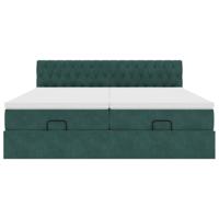 Ottoman bed met matrassen 160x200cm fluweel donkergroen - thumbnail