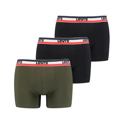 Levi's boxershorts 3-pack khaki-zwart