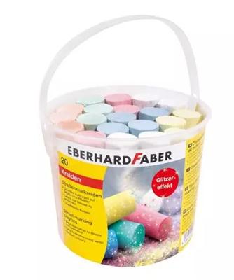 Eberhard Faber ef-526520 stoepkrijt glitter 20 stuks in emmer