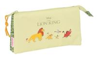 Pennenetui met 3 vakken Mufasa Groen Beige 22 x 12 x 3 cm - thumbnail