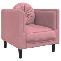 Fauteuil met kussen fluweel roze - thumbnail