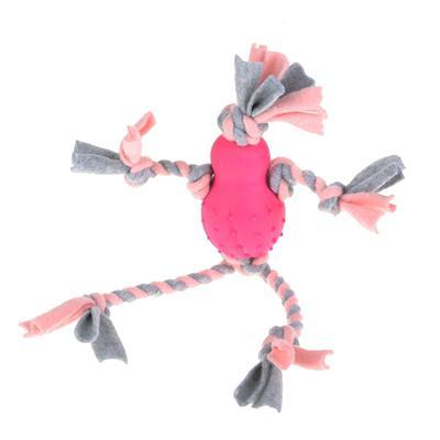 Little Rascals flostouw pop met fleece roze