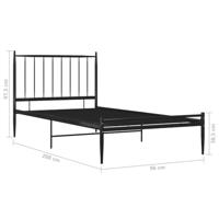 Bedframe metaal zwart 90x200 cm - thumbnail