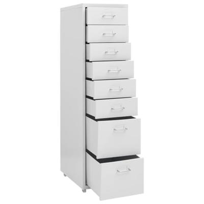 VidaXL Ladeblok verrijdbaar 28x41x109 cm metaal grijs