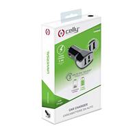 Celly CC2USBTURBOBK oplader voor mobiele apparatuur Zwart, Grijs Auto - thumbnail