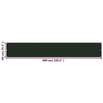 VidaXL Balkonscherm 90x600 cm hdpe donkergroen
