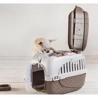 Bama Pet Transportbox 52x33x34 cm Taupe/Wit - thumbnail