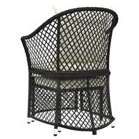 2-delige Loungeset met kussens poly rattan zwart - thumbnail