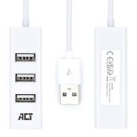ACT USB Hub 2.0, 4x USB-A, mini, wit - thumbnail
