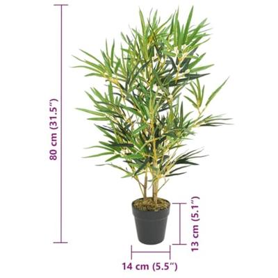 VidaXL Kunstplant bamboe 368 bladeren 80 cm groen VidaXL Kunstplant bamboe 368 bladeren 80 cm groen