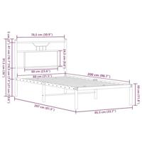 Bedframe zonder matras hout gerookt eikenkleurig 80x200 cm - thumbnail