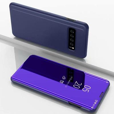 Galvaniseren spiegel horizontale Flip lederen case voor Galaxy S10 5G met houder (violet blauw) Galvaniseren spiegel horizontale Flip lederen case voor Galaxy S10 5G met houder (violet blauw)