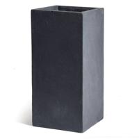 Mcollections plantenbak kubus clayfibre hoog 23x23x50 cm lood - thumbnail