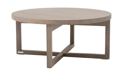 Goossens Salontafel Circulo rond, hout eiken donker bruin, urban industrieel, 70 x 32 x 70 cm