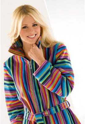 Cawö Cawö Dames Badjas met Rits 1456 Multi 38