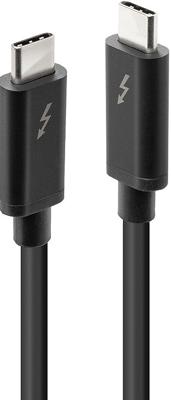 MicroConnect TB3010 Thunderbolt-kabel Thunderbolt 3 USB-C stekker, USB-C stekker 1.00 m Zwart