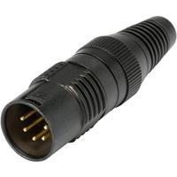 Hicon XLR-connector stekker, rechte polen: 5 zwart HI-X5CM-G 1 st. - thumbnail