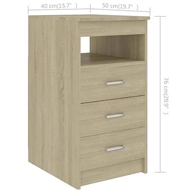 Ladekast 40x50x76 cm bewerkt hout sonoma eikenkleurig