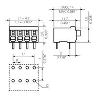 Weidmüller 1874810000 Veerkrachtklemblok 1.5 mm² Aantal polen 6 Zwart 265 stuk(s)