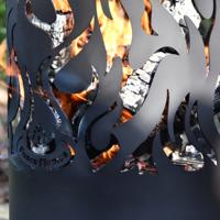 Esschert Design vuurton flames koolstofstaal zwart ff408 - thumbnail