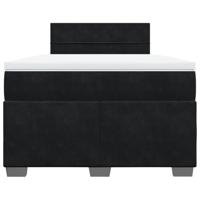 Boxspring met matras fluweel zwart 120x200 cm - thumbnail