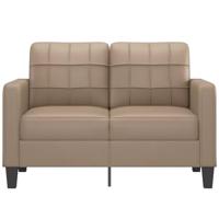 Tweezitsbank 120 cm kunstleer cappuccinokleurig - thumbnail