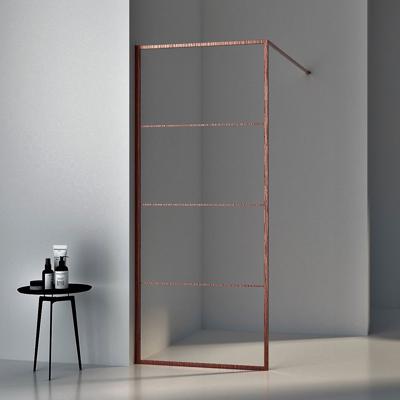 BWS Inloopdouche Frame 120x200 cm 8mm NANO Glas Geborsteld Brons Koper BWS Inloopdouche Frame 120x200 cm 8mm NANO Glas Geborsteld Brons Koper