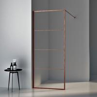 BWS Inloopdouche Frame 120x200 cm 8mm NANO Glas Geborsteld Brons Koper - thumbnail
