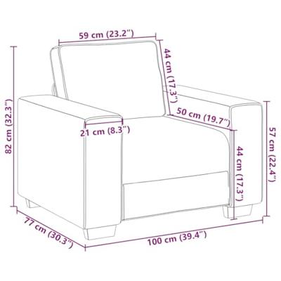 Fauteuil 60 cm fluweel donkergrijs