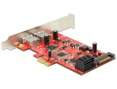 Delock 89389 USB 3.2 Gen 1-controllerkaart PCIe Incl. Low-Profile slotplaat Delock 89389 USB 3.2 Gen 1-controllerkaart PCIe Incl. Low-Profile slotplaat