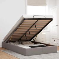 Bedframe zonder matras 120x200 cm stof taupe - thumbnail