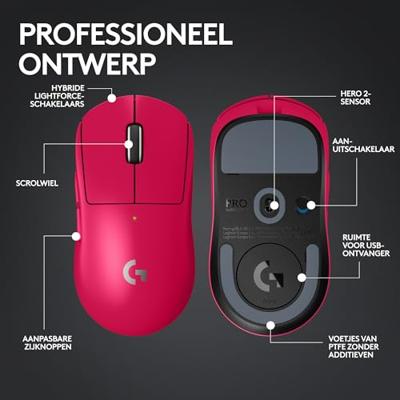 Logitech G PRO X Superlight 2 Roze Draadloze Gaming Muis