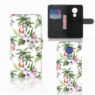 Motorola Moto G7 Power | Telefoonhoesje | Met pasjeshouder | Flamingo Palms Motorola Moto G7 Power | Telefoonhoesje | Met pasjeshouder | Flamingo Palms