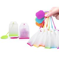 3 stuks food-grade silicone theezakjes kleurrijke stijl Theezeef kruidenthee infuses filters geparfumeerde thee tools Random kleur levering - thumbnail
