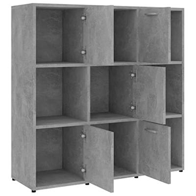 Boekenkast 90x30x90 cm bewerkt hout betongrijs