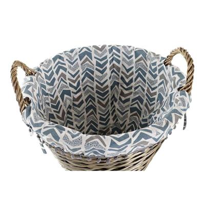 Decoratieve Mand DKD Home Decor Blauw Wit vlechtwerk 44 x 44 x 42 cm